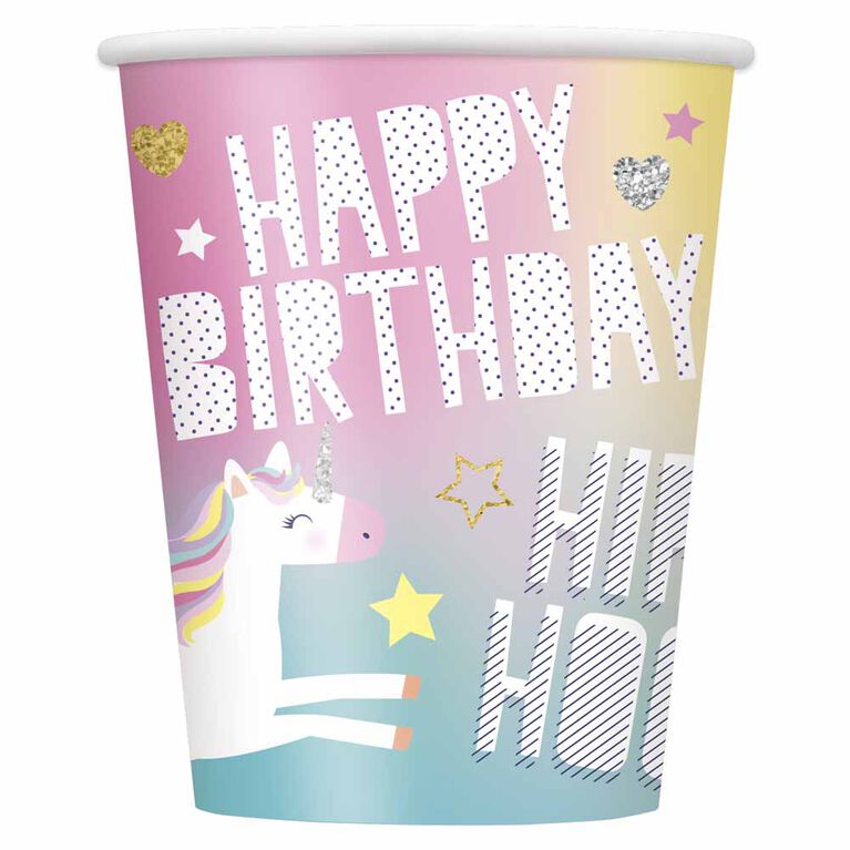 Unicorn 9oz Paper Cups, 8 Ct