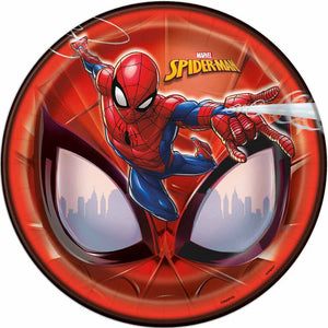 SpiderMan 9" Plates, 8 Ct