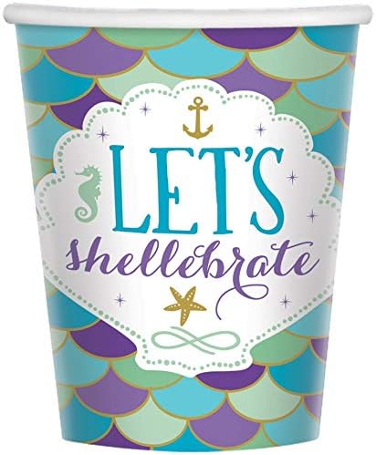 Mermaid Wishes Cups, Multicolor, 9 oz, 8 ct