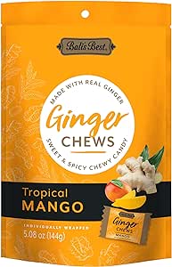 Bali's Best Ginger Chews - Tropical Mango Flavor, 5.08oz Bag