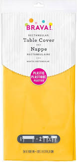 Yellow Rectangular Plastic Table Cover, 54" x 108", 1ct