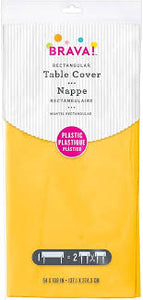 Yellow Rectangular Plastic Table Cover, 54" x 108", 1ct