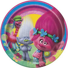 Trolls Dinner Plates 7 inches 8 per package