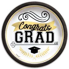 Congrats Grad" Round Paper Disposable Plates 9-in,50-pk (Copy)