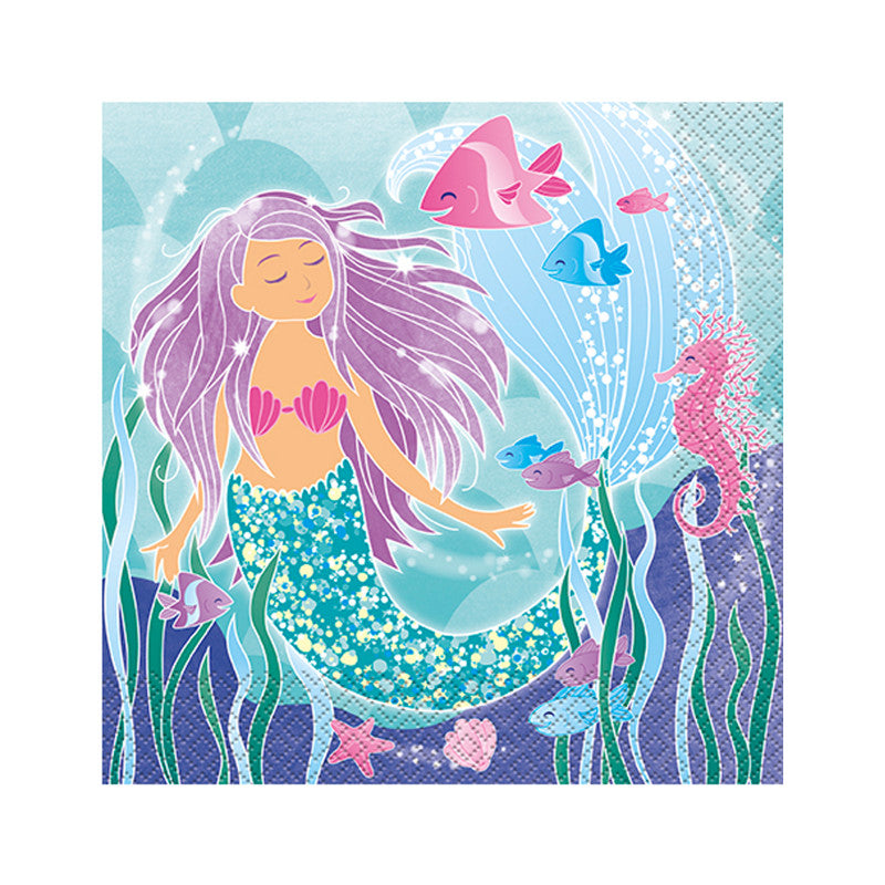 Mermaid Party Napkins, 16ct