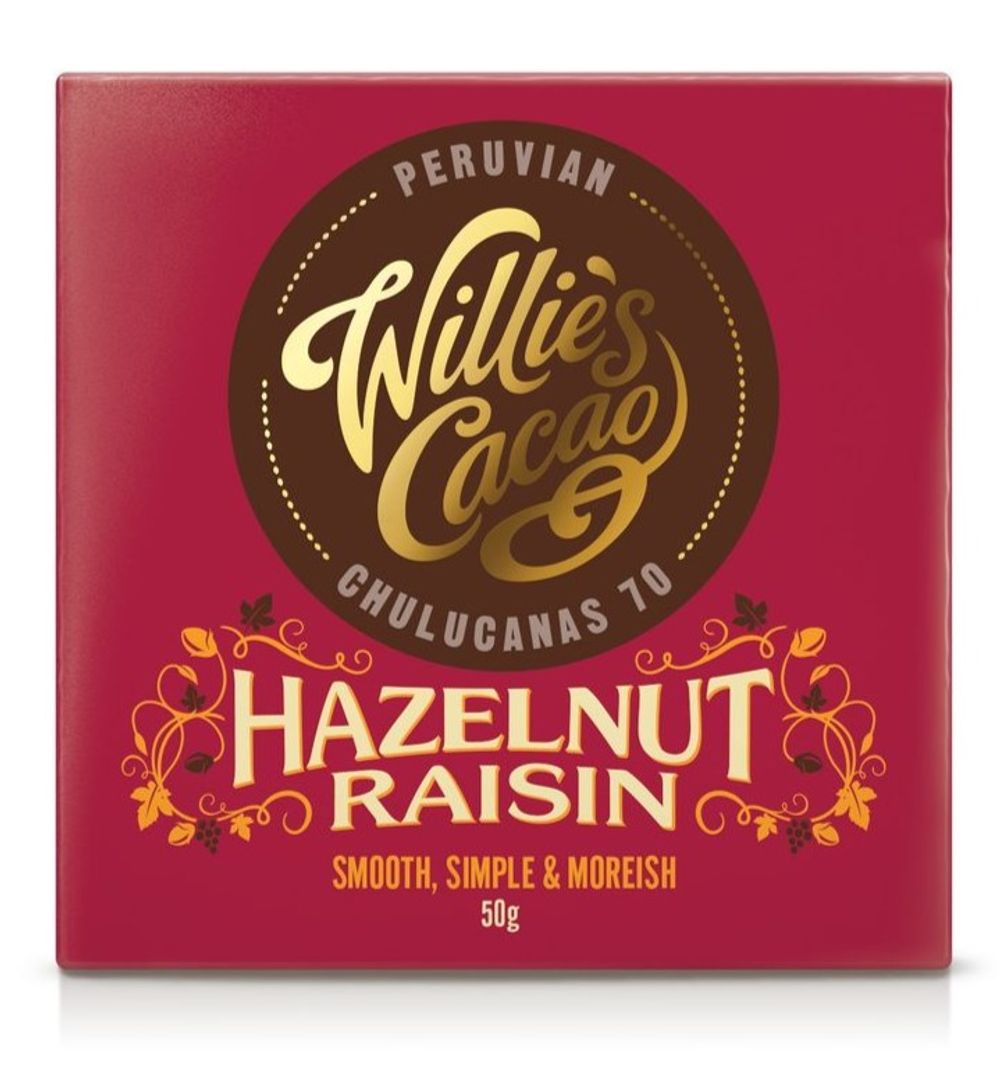 Willie's Cacao Hazelnut Raisin Bar