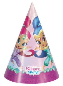 Shimmer and Shine Party Cone Hats - One Size, 8 Pcs