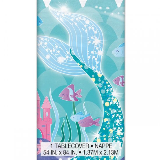 Mermaid Rectangular Plastic Table Cover (54"x84")