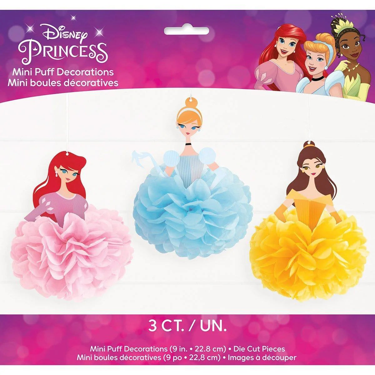 Disney Princess Puff Decoration, 3 Count