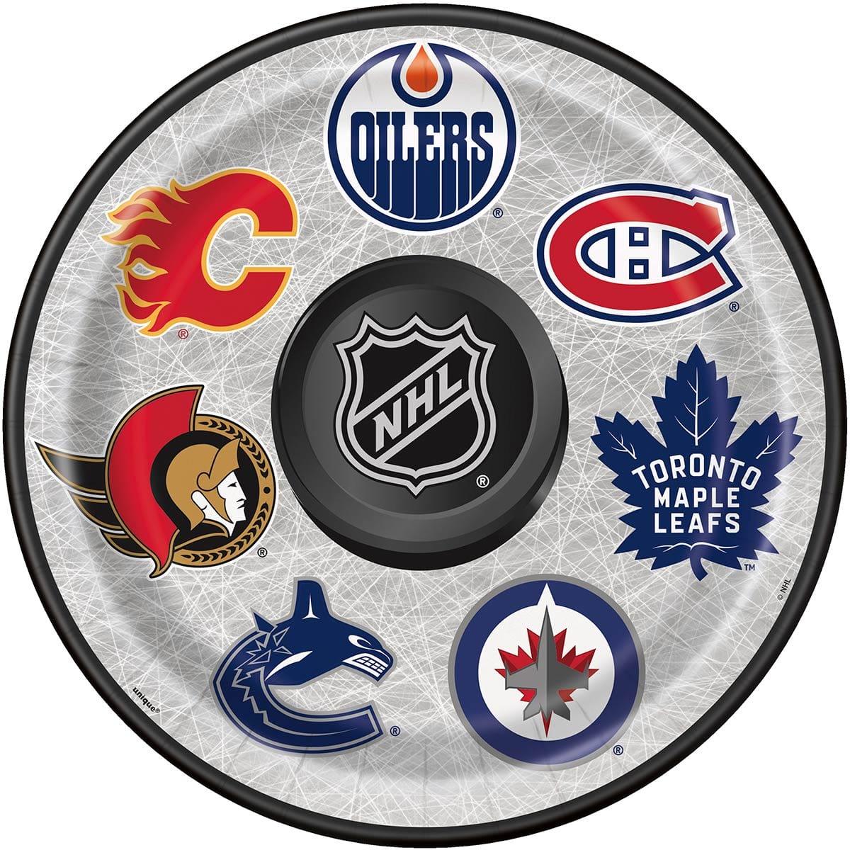 Hockey NHL Round Lunch Paper Plates, 9 in, 8 Count