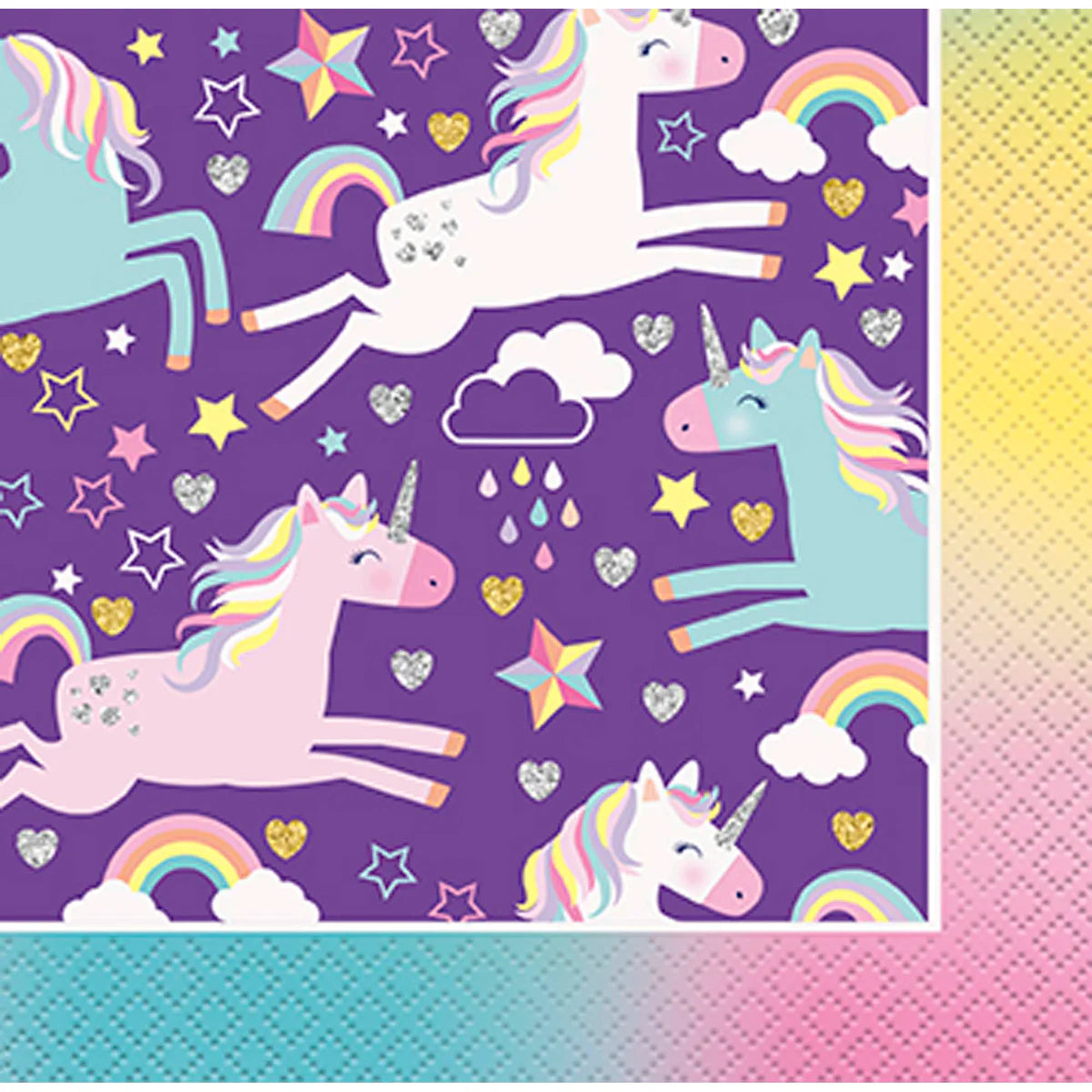 Unicorn Galaxy Birthday Small Beverage Napkins, 16 Count