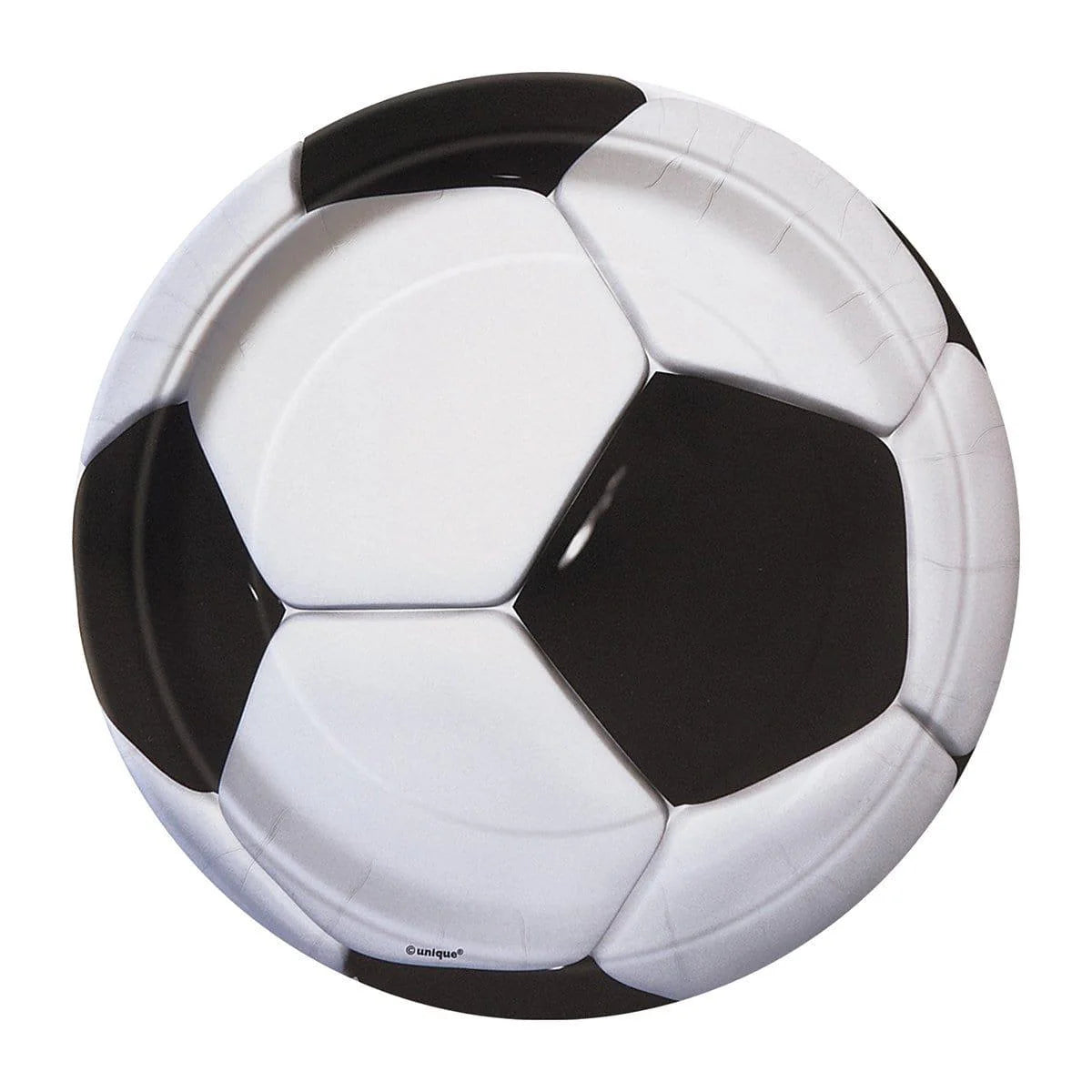 3D Soccer Paper Plates 7 Inches, 8 Ct